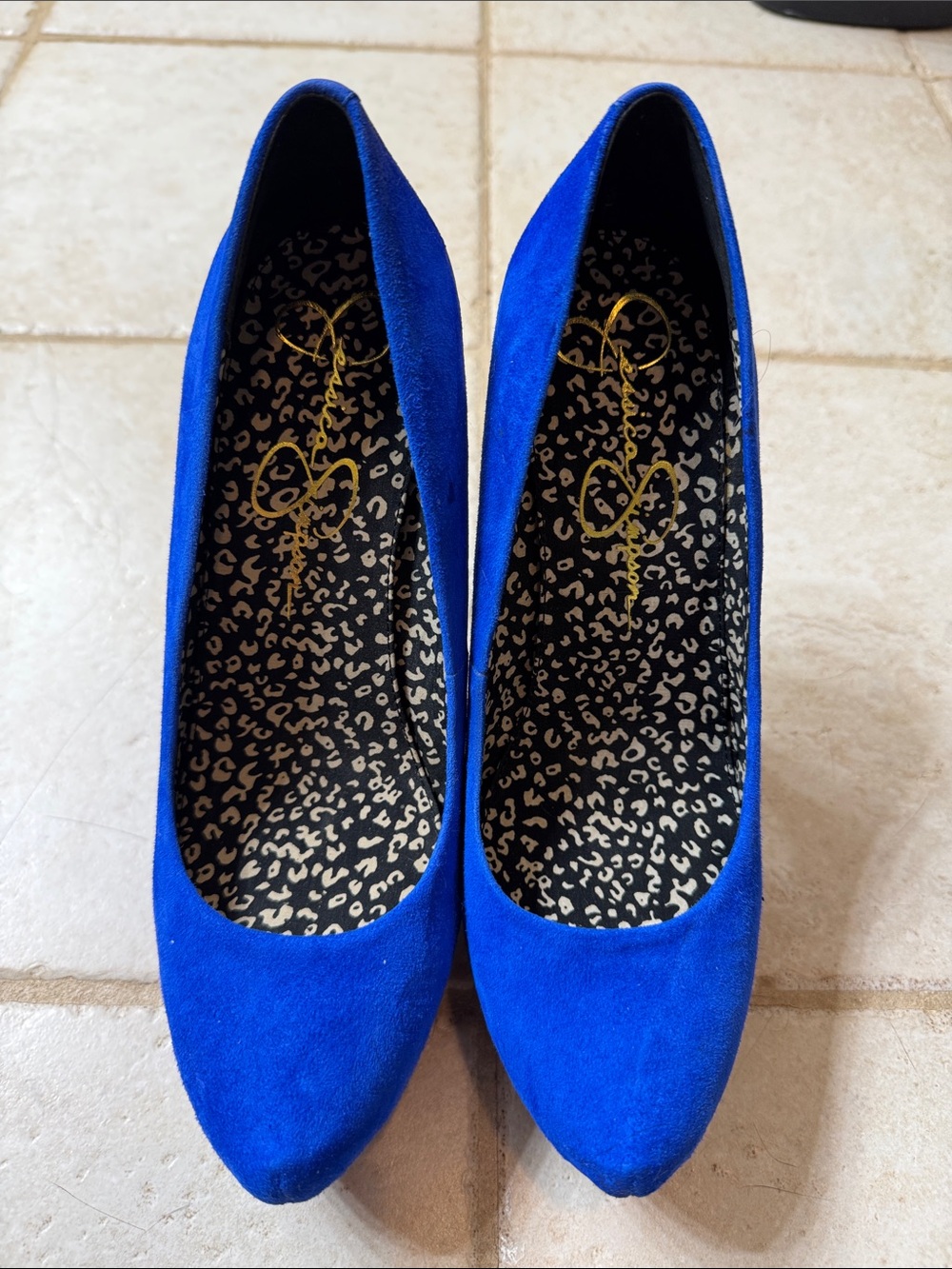 Jessica Simpson Royal Blue Suede Pointed-Toe Pumps